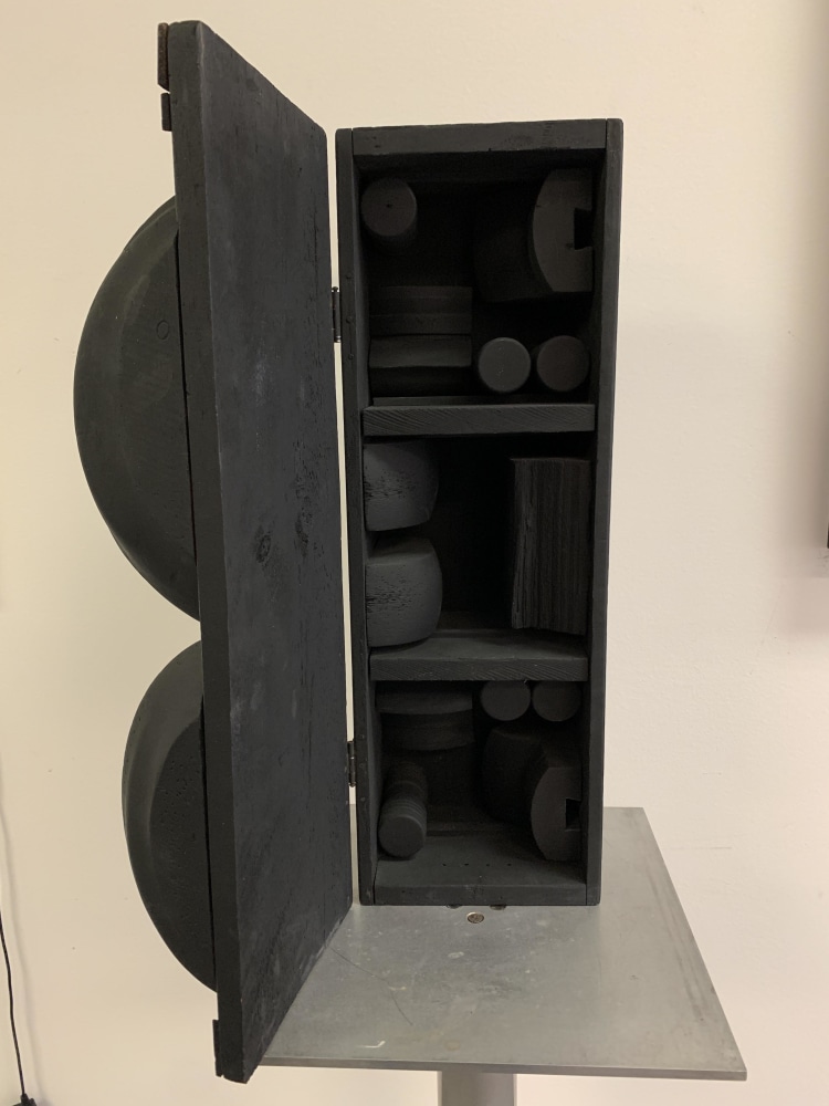 Louise Nevelson

Sky Case VII, 1974

painted wood

25&amp;quot; x 8.25&amp;quot; (16.6&amp;#39; open) x 5.75&amp;quot;