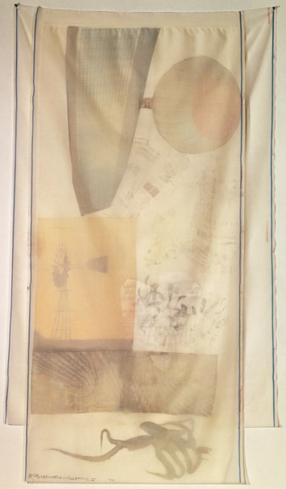 Scent (from Hoarfrost Editions), 1974

offset lithograph and transfers in color on silk taffeta with collage

86&amp;quot; x 50&amp;quot;

ed. 30
