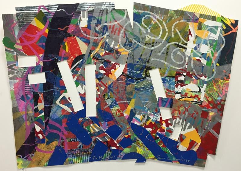 In the Fog, 2010

mixed media relief, acrylic paint, nylon thread, and collage on handmade paper

31&amp;quot; x 38&amp;quot;

unique from series ed. 25