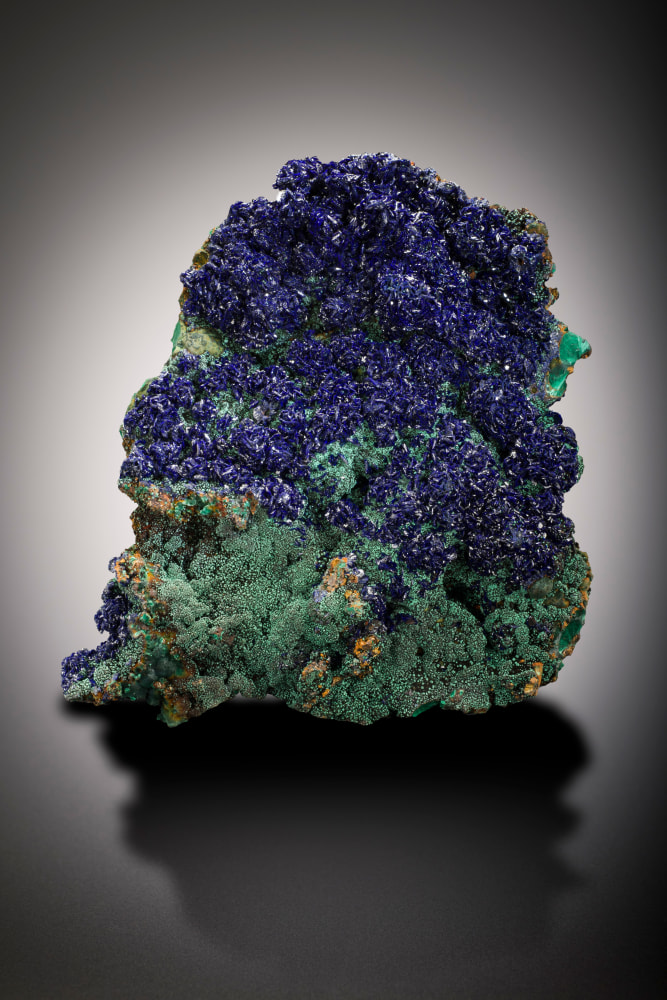Azurite with Cuprite &amp; Malachite