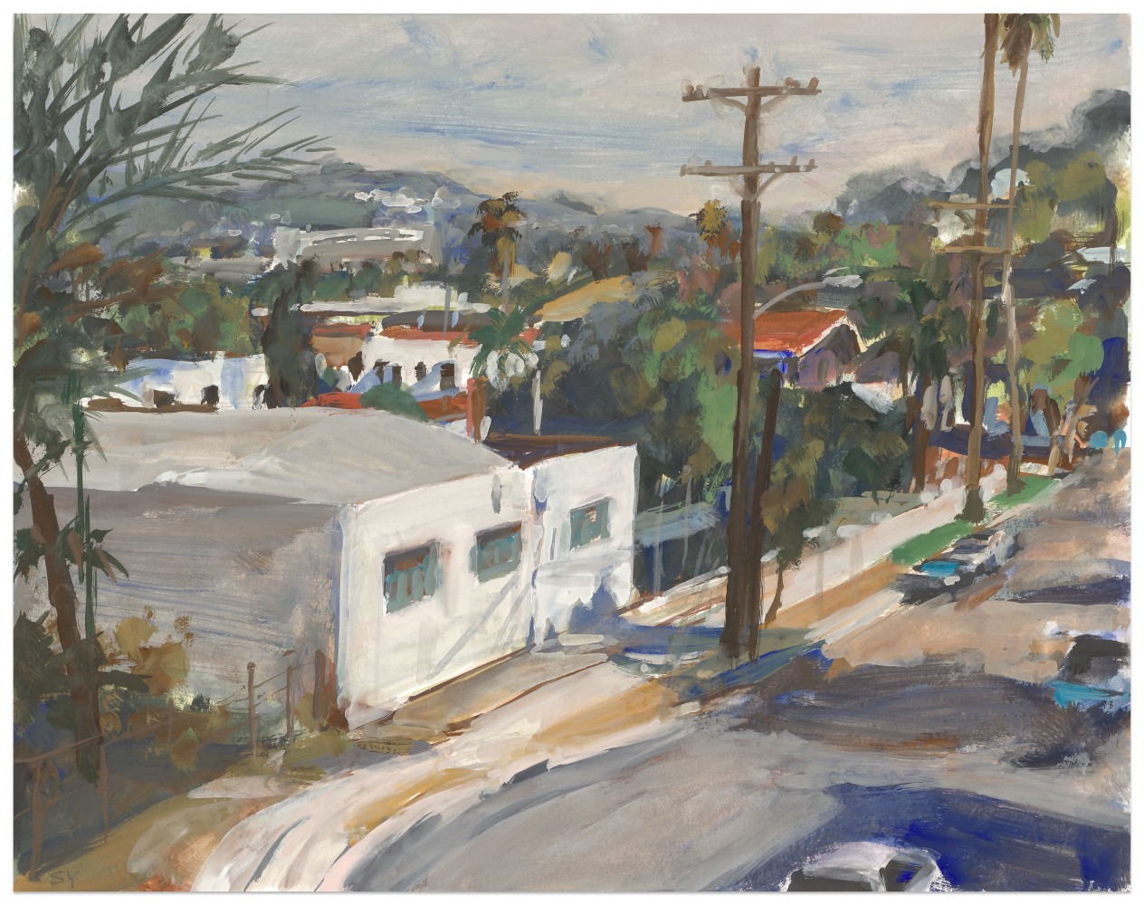 Suong Yangchareon View of Silver Lake, 2024 watercolor and gouache on paper 11 x 14 in.