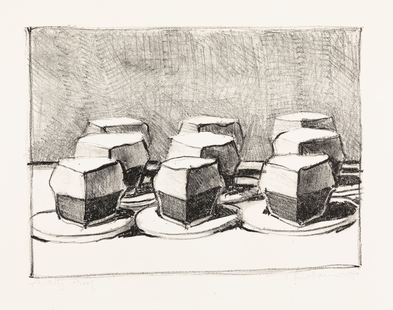 Wayne Thiebaud Meringues (a.k.a. Cut Pies), 1964 lithograph, ed. 15 10 1/2 x 13 5/8 in.