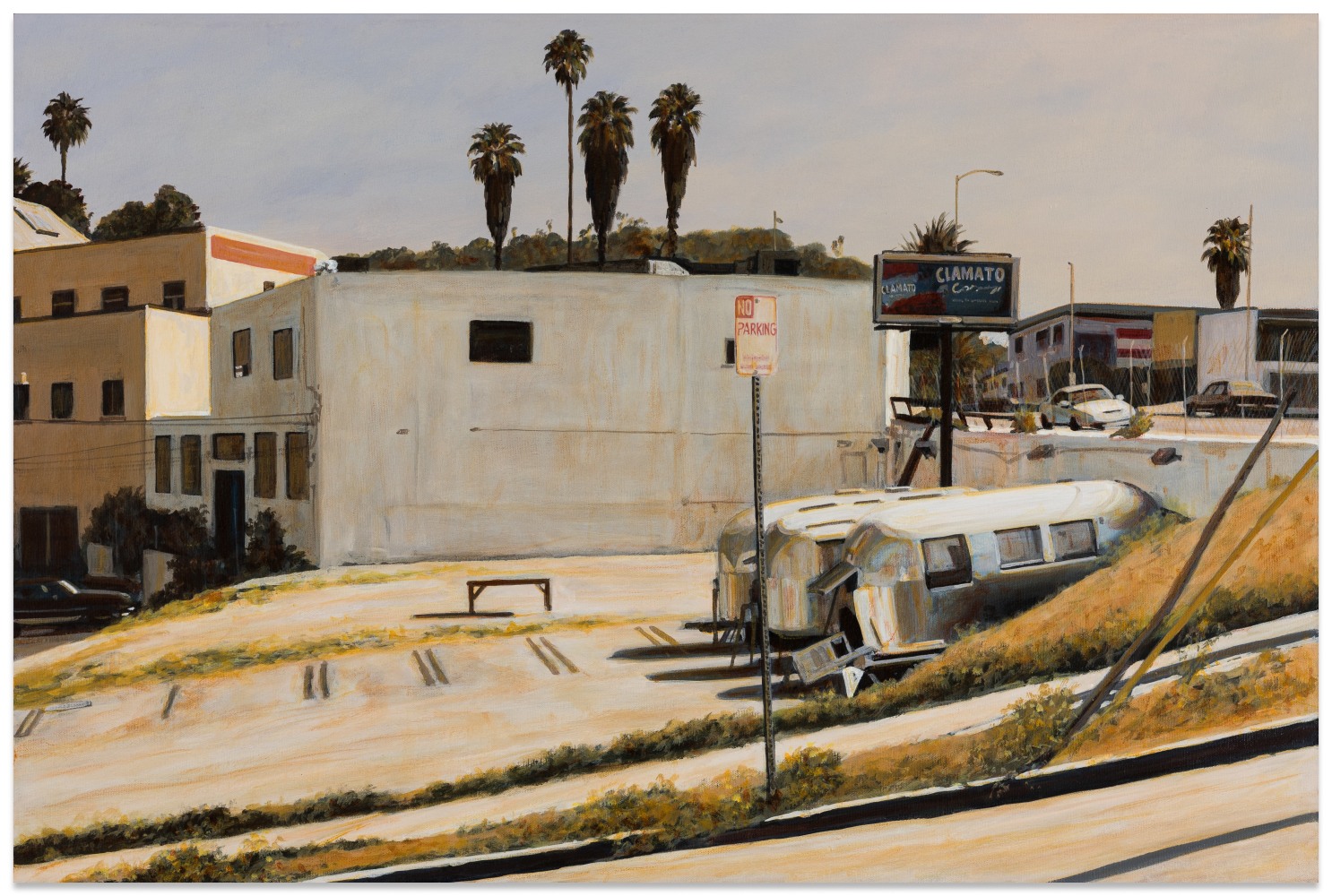 Suong Yangchareon Backlot Airstreams, 2007 acrylic on canvas 24 x 36 in.