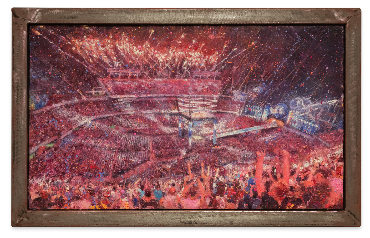 Tom Birkner WWE Mega-Event, 2022 oil on canvas 14 x 24 in.