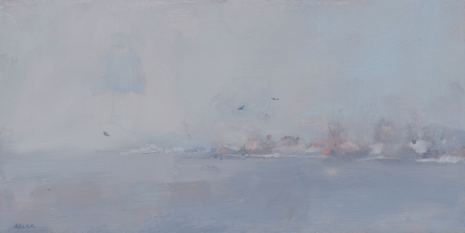 Laura Adler Gulls in Fog, 2021 oil on panel 6 x 12 in.