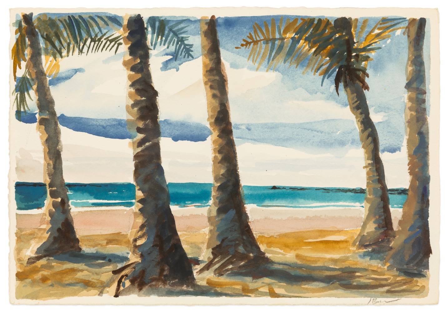 Jeff Bellerose Palms, 2016 watercolor on paper 7 x 10 in. (image)