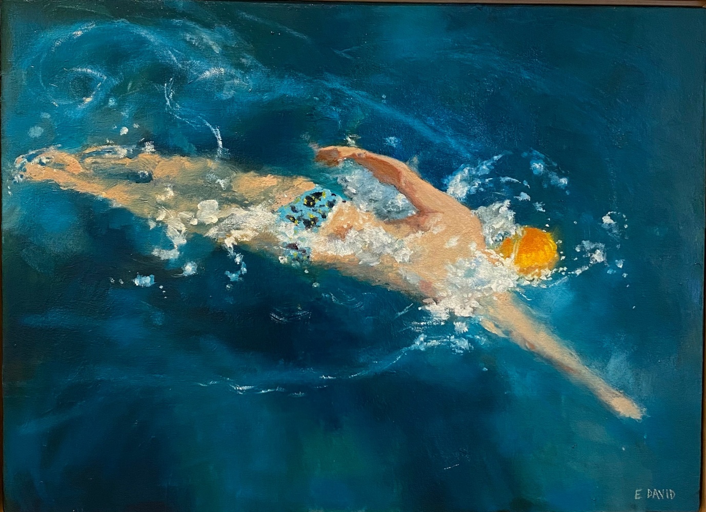 Eileen David Deep Water Swimming, 2021 oil on canvas ​​​​​​​22 1/16 x 30 1/16 in.