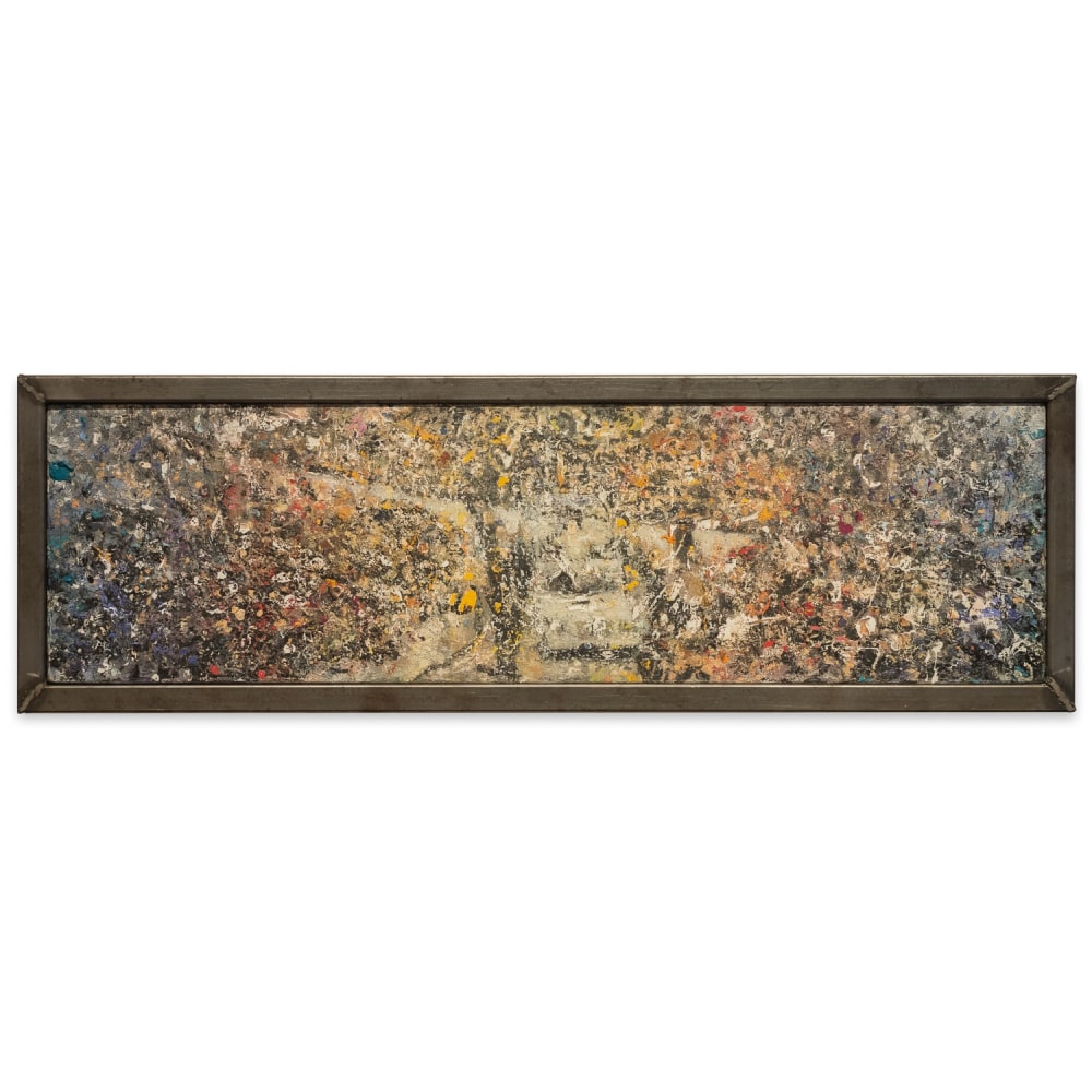 Tom Birkner Pope and Crowd, 2016-21 oil on canvas stretched over board 10 x 35 in.