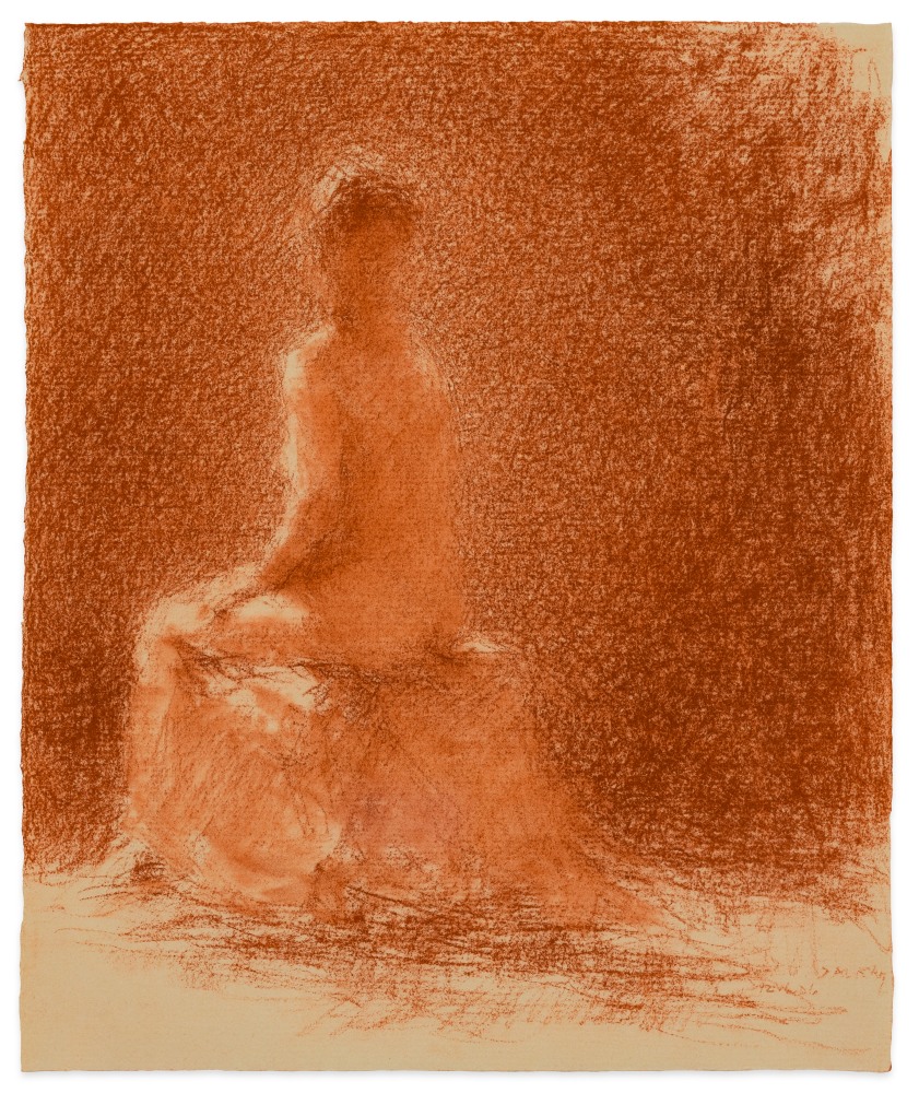 Fred Dalkey Model with Back Turned, 12-6-06 sanguine Conté crayon on paper 9 1/2 x 7 15/16 in.