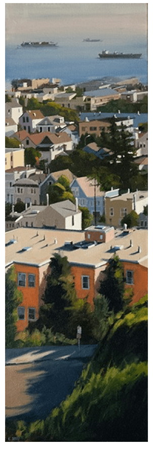 Eileen David Morning / Hill View, 2009/2012 oil on canvas 30 x 10 in.