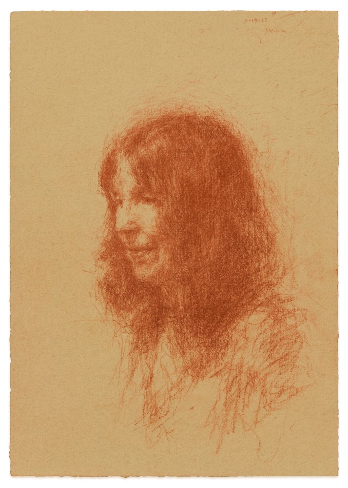 Fred Dalkey Betty Jean Thiebaud, 3/19/2013 sanguine Conté crayon on paper 9 7/8 x 6 7/8 in. (image)