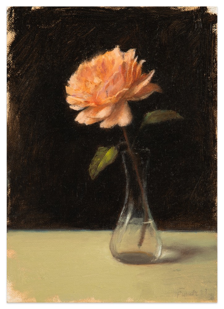 April Glory Funcke Emma Hamilton Rose, 2023 oil on linen panel 7 x 5 in.