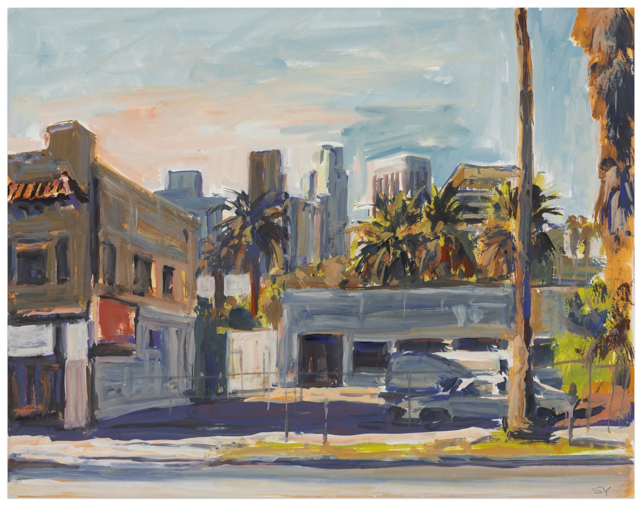 Suong Yangchareon Echo Park Towards Downtown, 2023 watercolor and gouache on paper 11 x 14 in.