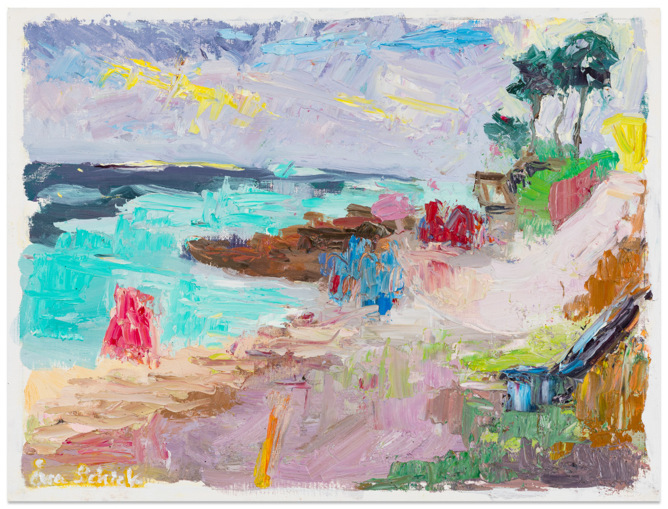 Åsa Schick &quot;A Good Day,&quot; 2019 oil on canvas mounted on panel 12 x 15 7/8 in.