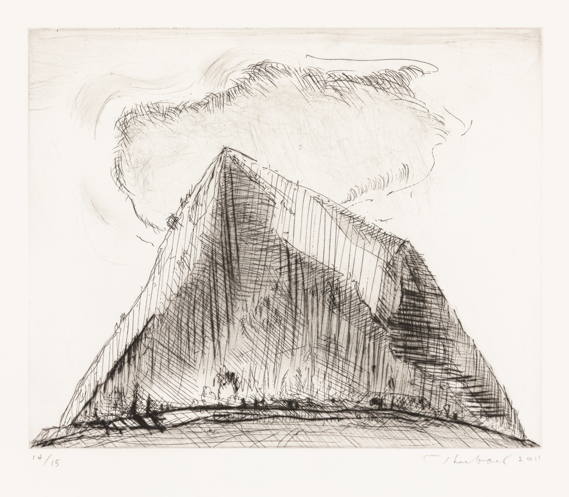 Wayne Thiebaud Sierra Cloud, 2011 hard ground etching with drypoint, ed. 14/15 6 1/2 x 8 in. (image); 11 1/4 x 12 in. (sheet)
