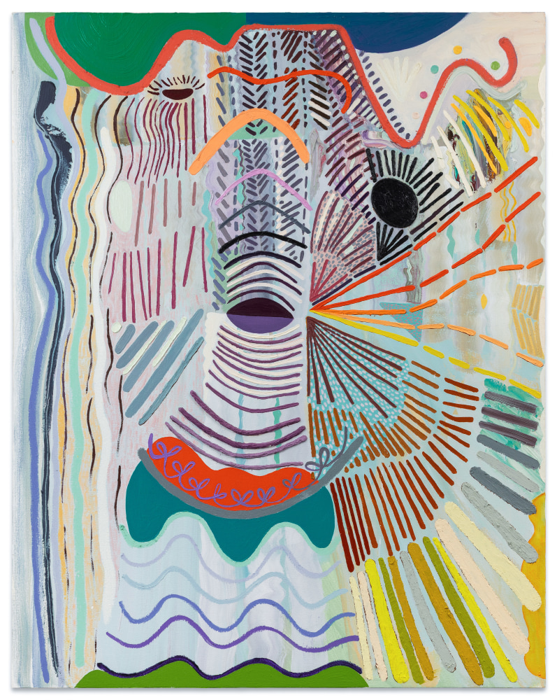 Karla Wozniak Vibrations and Waves, 2024 acrylic and oil on canvas 48 x 38 in.