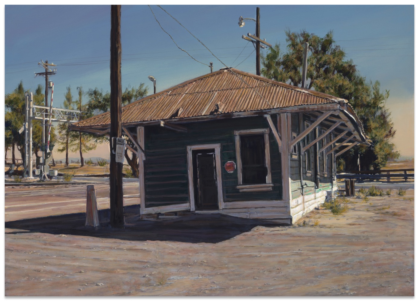 Suong Yangchareon The Leaning Depot, 2017 acrylic on canvas 20 x 28 in.