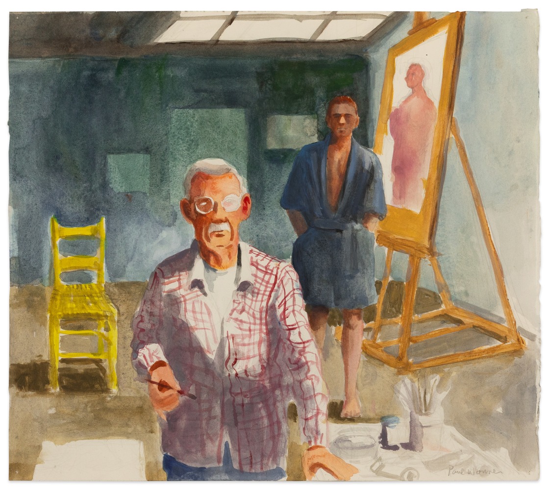 Paul Wonner Youth and Old Age, 2001 acrylic on paper ​​​​​​​14 1/2 x 16 5/8 in.