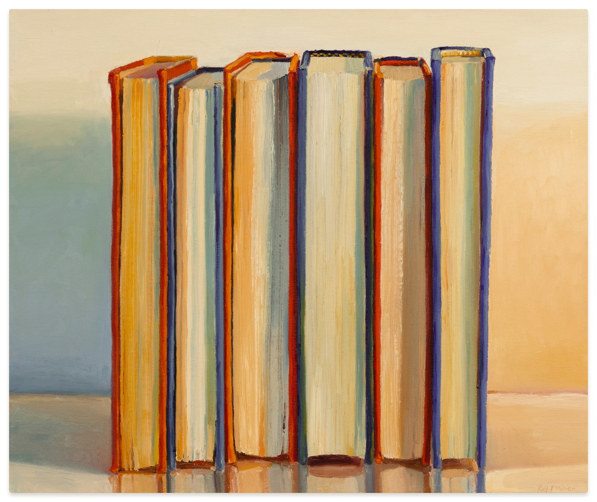 Ray Kleinlein Red and Blue Books, 2024 oil on canvas 20 x 24 in.