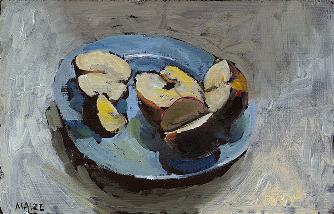 Catherine Maize Apple Bits, 2013 oil on panel 4 1/2 x 7 in.