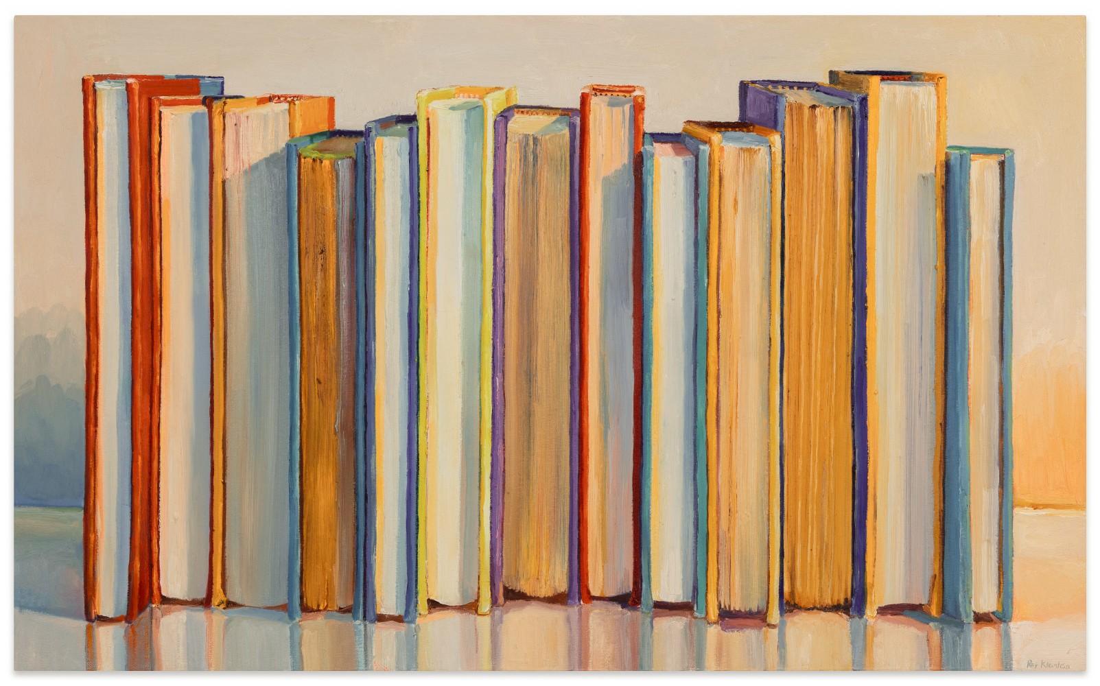 Ray Kleinlein Row of Books, 2024 oil on canvas ​​​​​​​22 x 36 in.