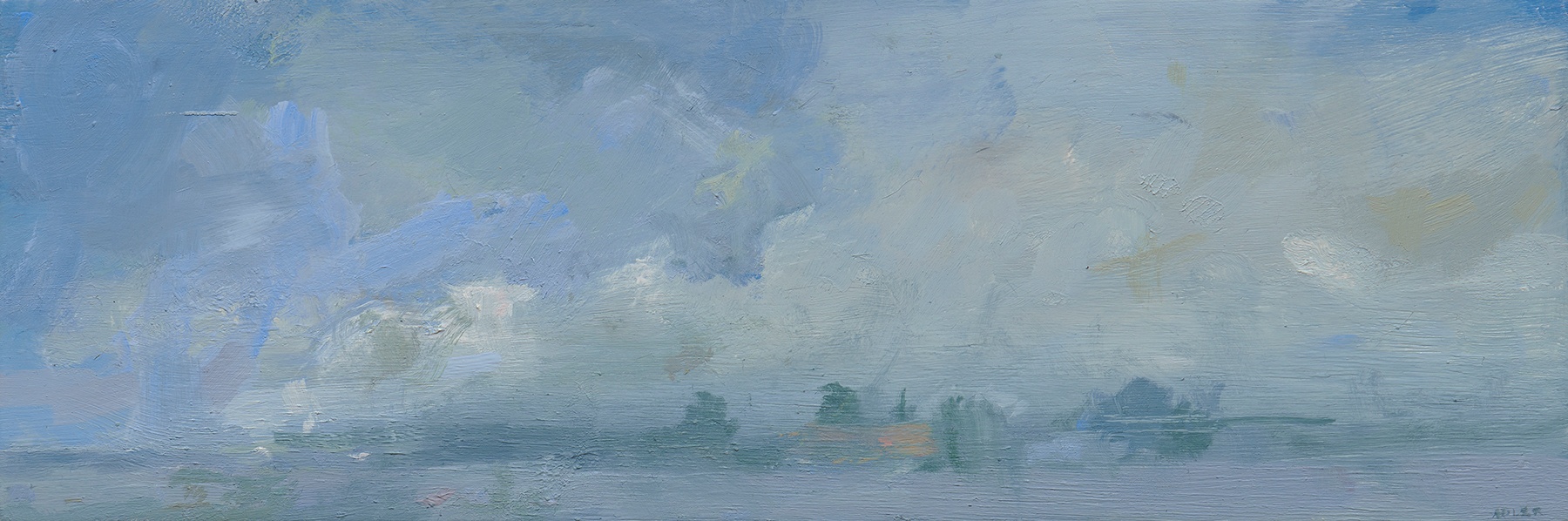 Laura Adler Shoreline with Clouds, 2020 oil on panel 4 x 12 in.