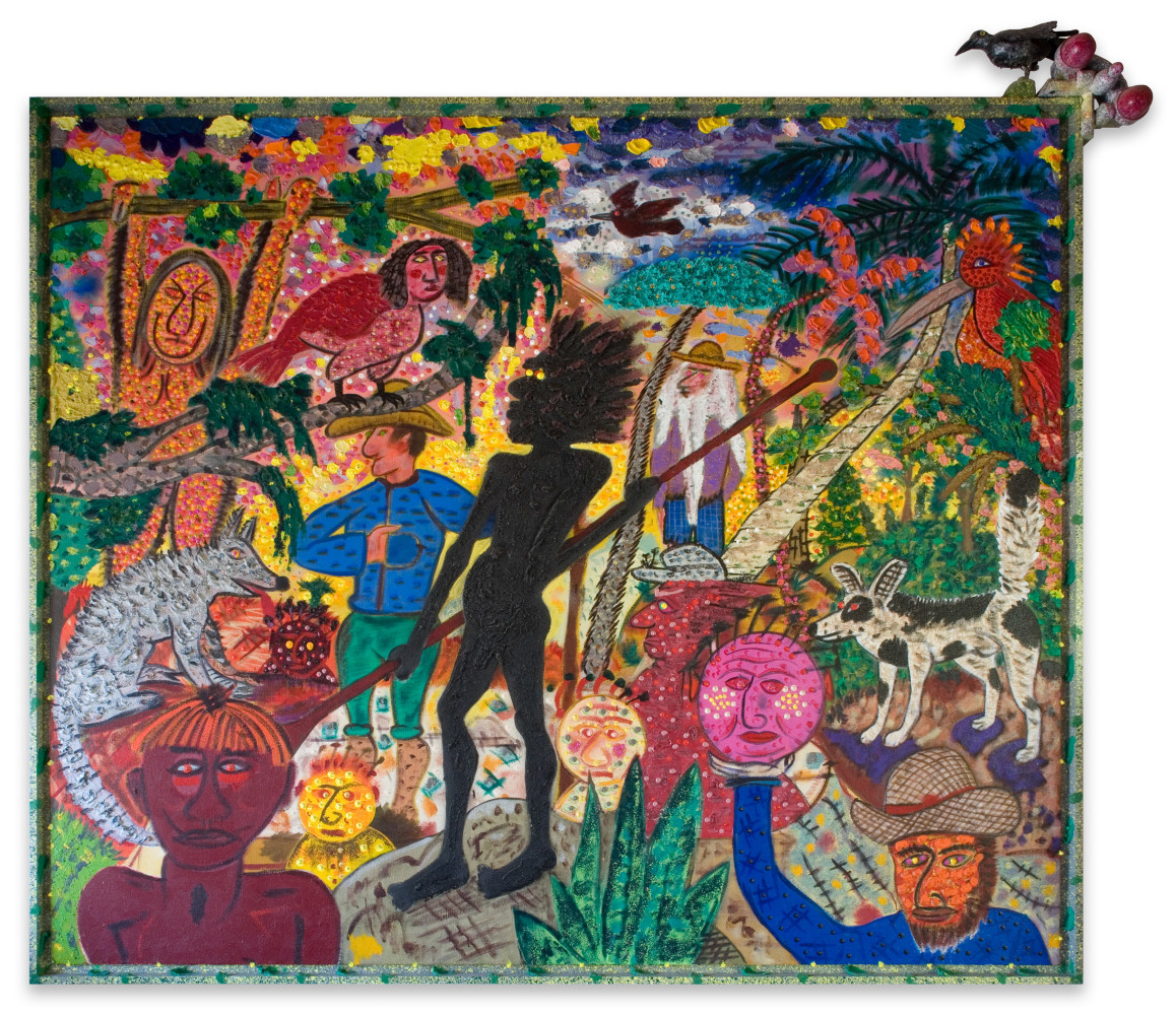 Roy De Forest Tropic of Capricorn, 1999-2000 acrylic on canvas with sculptural appendage 84 x 90 1 1/2 x 8 inches