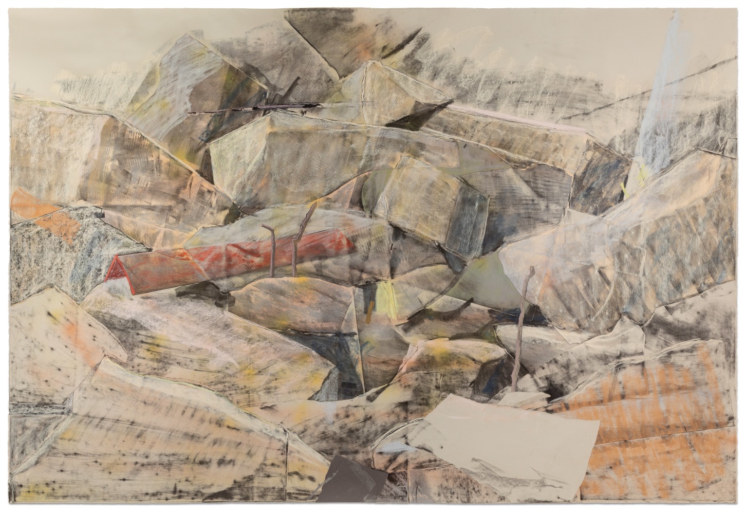 Dennis Leon Urban Stone #5, 1988 collage and pastel 60 x 89 In.