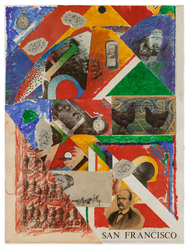 Robert Hudson Untitled (San Francisco), 2021 acrylic, colored pencil, and collage on paper  30 x 22 1/2 in.