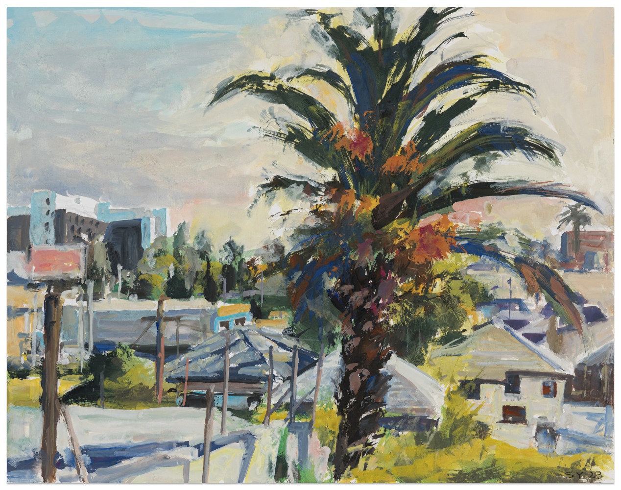 Suong Yangchareon Echo Park Rooftops, 2023 watercolor and gouache on paper 11 x 14 in.