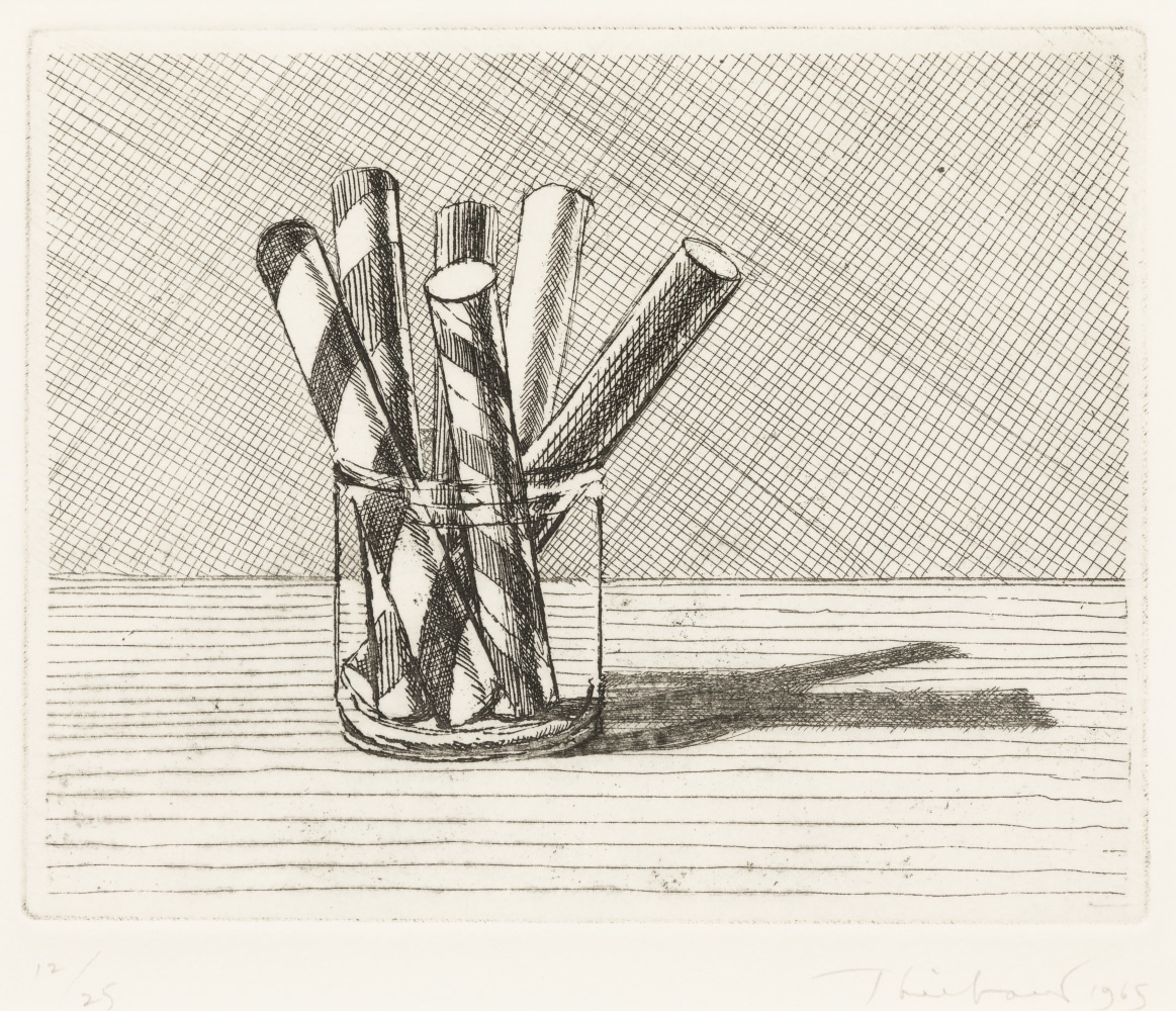 Wayne Thiebaud Glassed Candy, 1965 drypoint and etching, ed. 12/25 5 3/8 x 6 3/4 in [image]; 12 x 11 in [sheet]