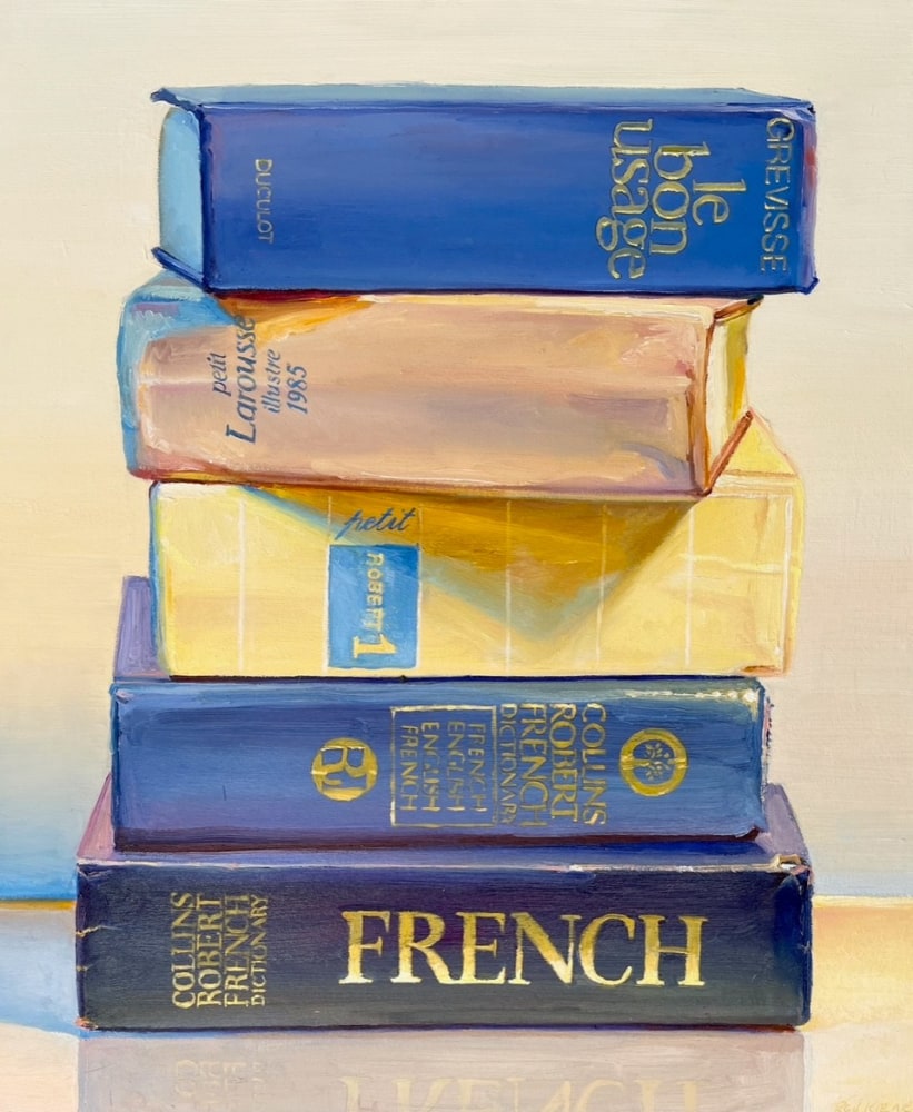 Ray Kleinlein Bleu et Jaune (Cinq Dictionnaires), 2021 oil on canvas 24 x 20 in.