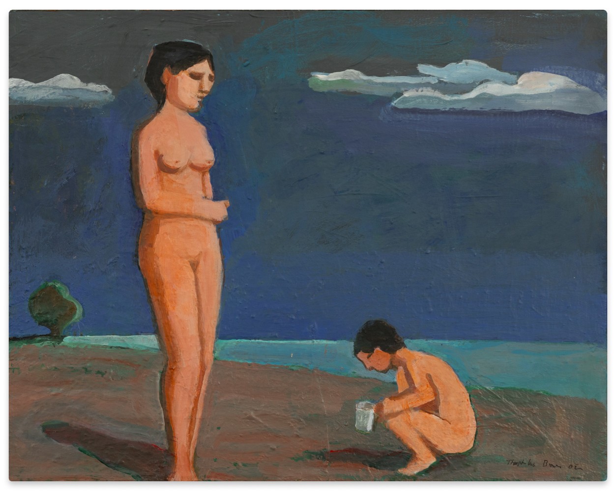 William T. Brown (Nudes with Tree)(Woman and Child), 2002 acrylic on canvas 11 x 14 in.