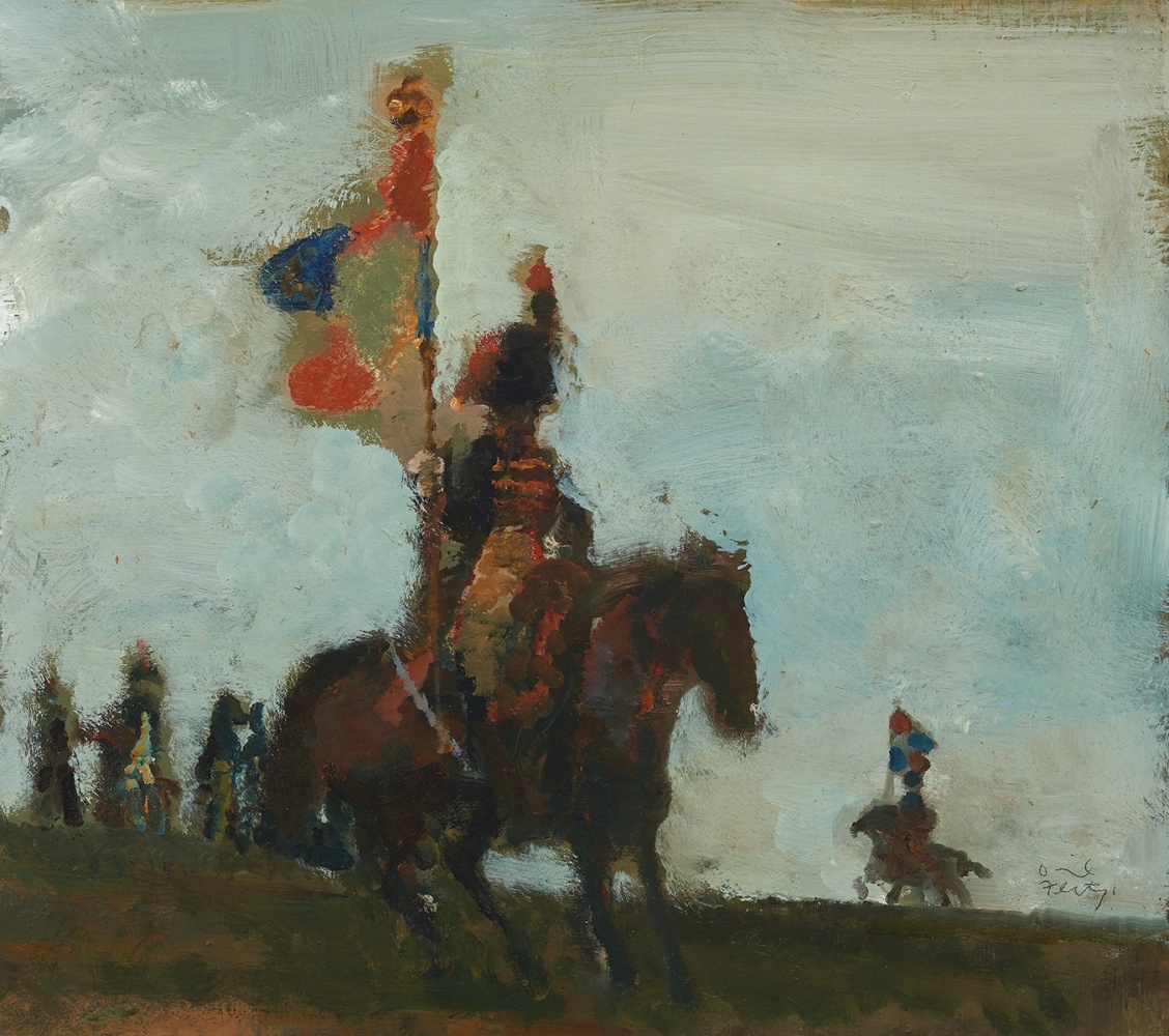 David Fertig Porte-Drapeaux, 2003/2011 oil on wood panel 13 5/8 x 15 5/16 in.