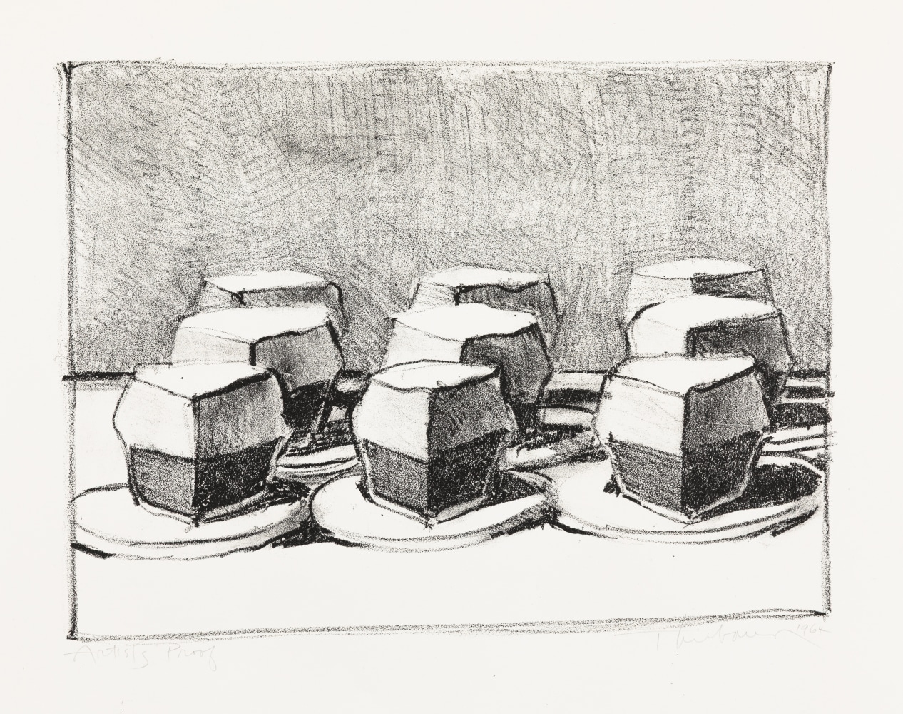 Wayne Thiebaud Meringues (a.k.a. Cut Pies), 1964 lithograph, A.P. 10 1/2 x 13 5/8 in. [image]
