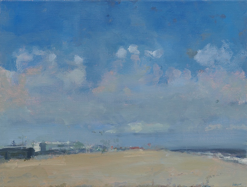 Laura Adler Beach with Band of Clouds, 2019 oil on linen ​​​​​​​12 x 16 in.