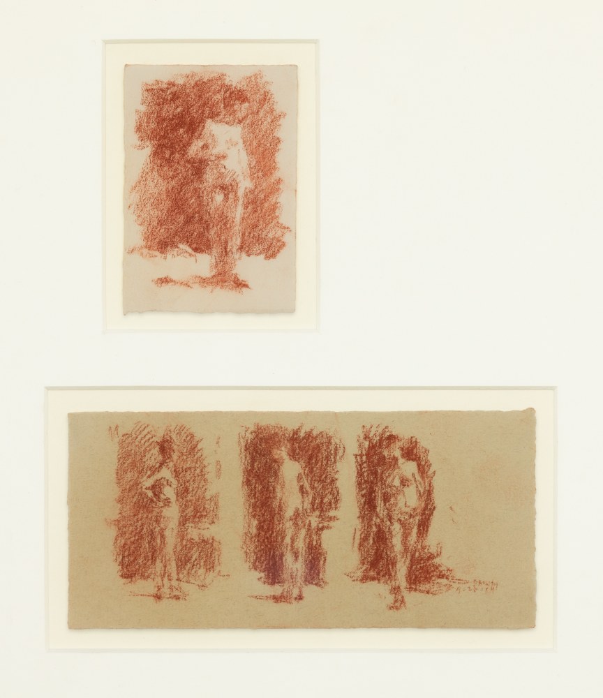 Fred Dalkey Four Studies, 2014 sanguine Conté crayon on paper 3 5/8 x 2 1/2 in.; 3 1/8 x 6 7/8 in.