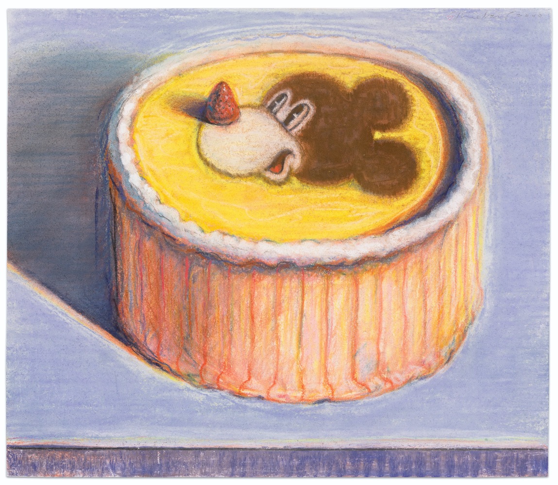 Wayne Thiebaud Mickey Mouse Cake, 2000 pastel on paper 14 x 16 1/8 in.