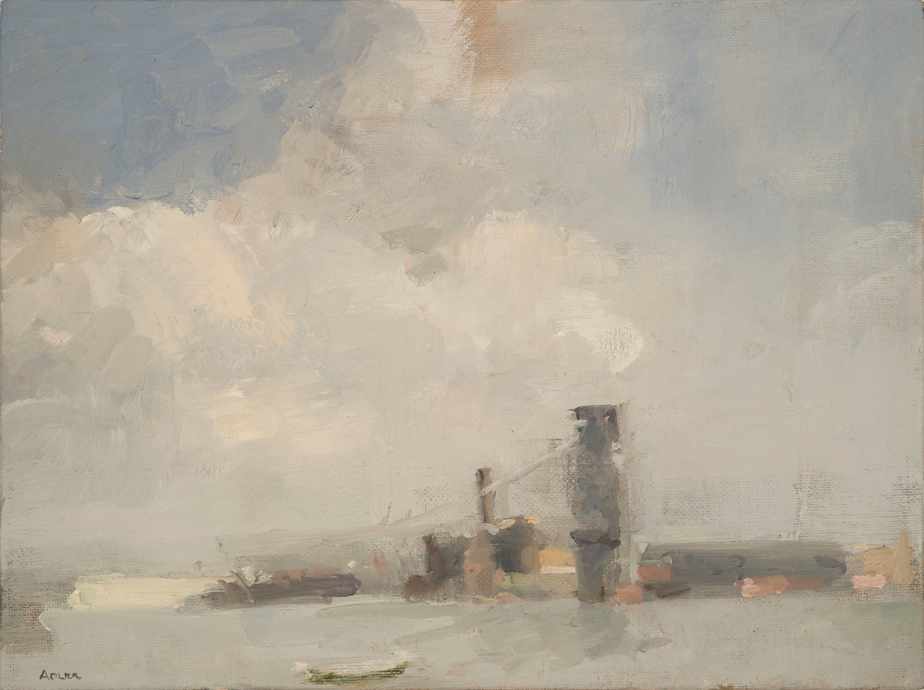 Laura Adler East River Buildings and Cloud Cover, 2013 oil on canvas 8 x 10 in.