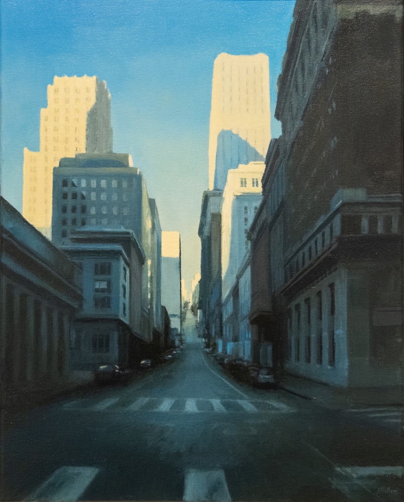 Jeff Bellerose, Downtown, 2021, oil on canvas, 20 x 16 in.