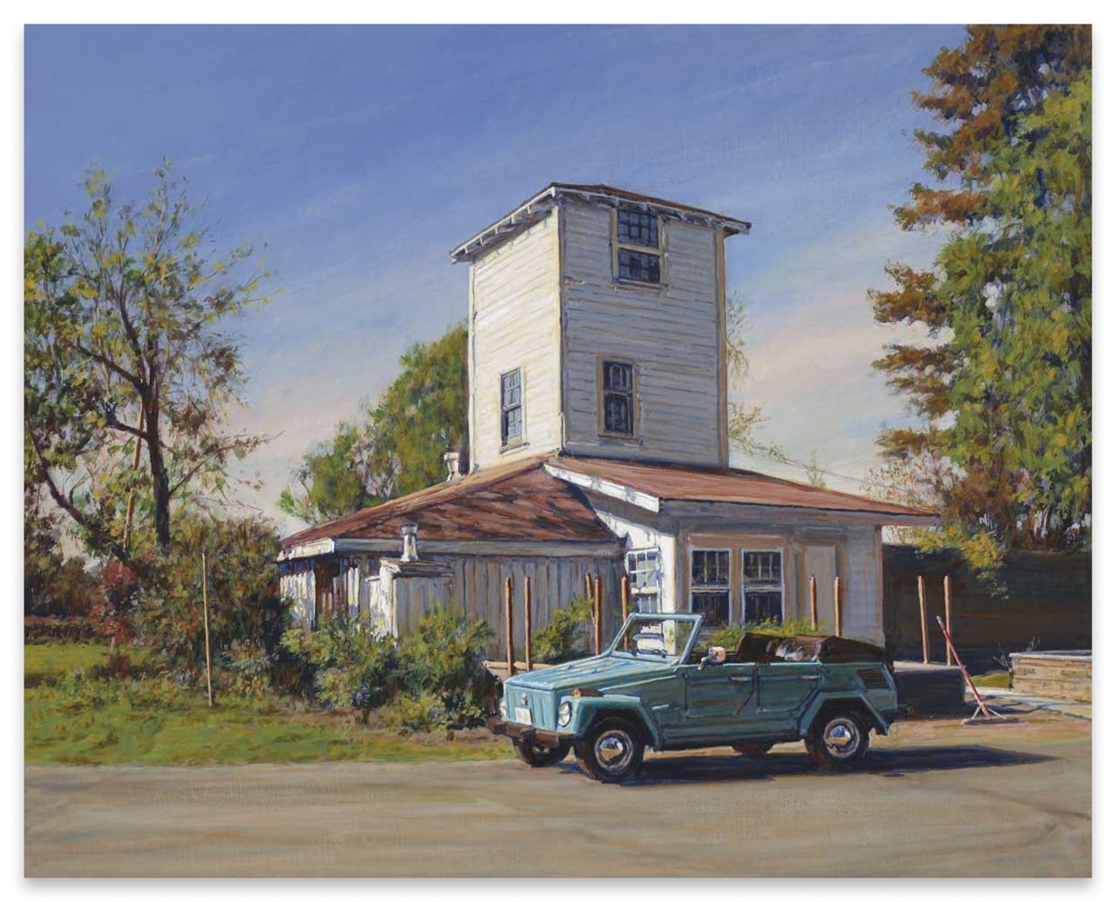 Suong Yangchareon VW and Water Tower, 2014 acrylic on canvas 24 x 30 in.
