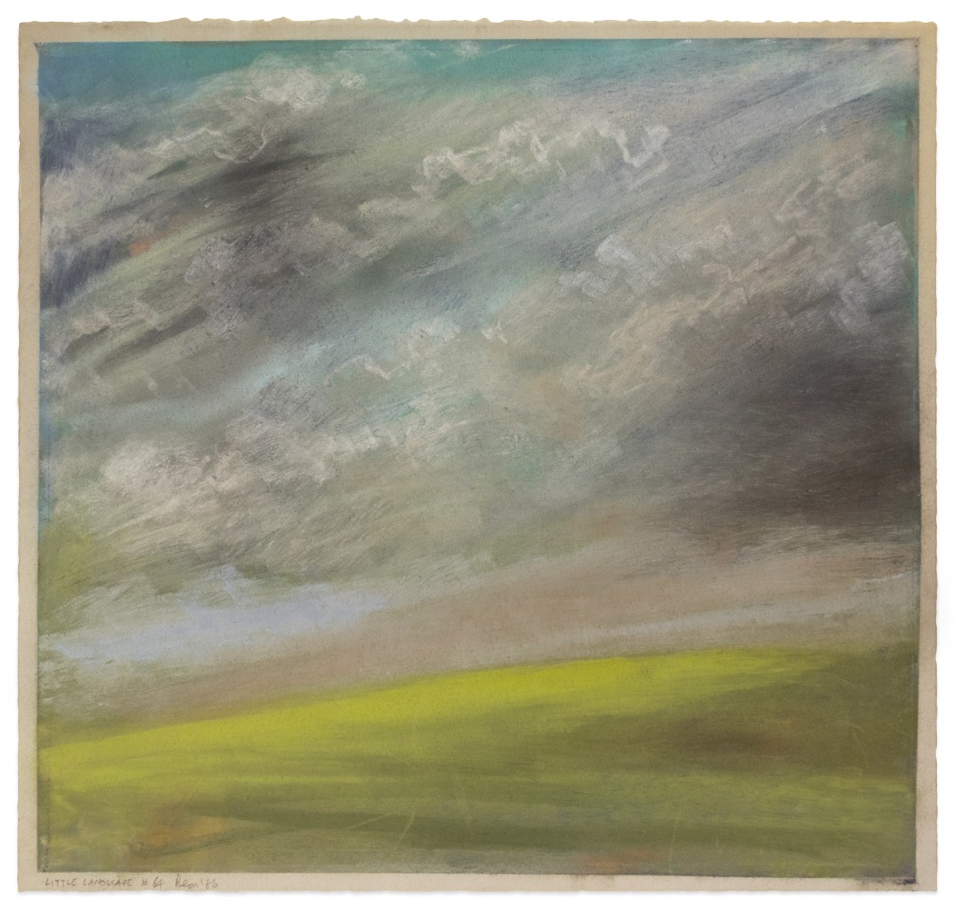 Dennis Leon's drawing Little Landscape #64, from 1986, made of pastel on paper, and measuring 17 x 18 inches