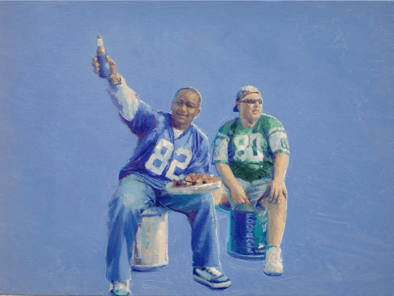 Tom Birkner

Football Fans: Giants/Jets, French Room Blue, 2020

oil on canvas

11 7/8 x 16 in.