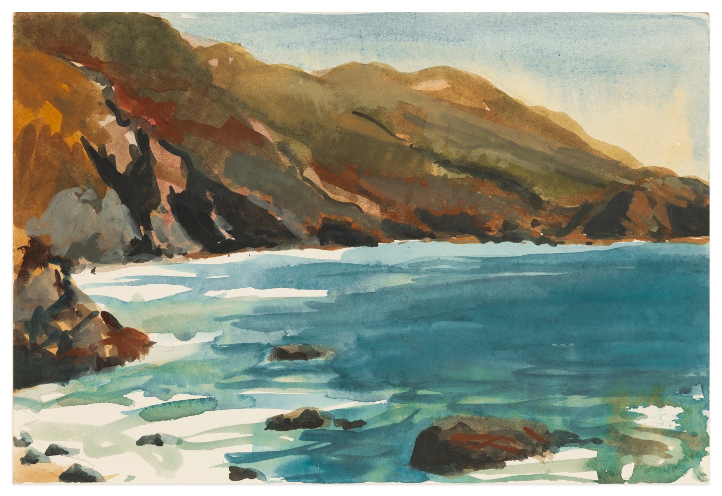 Jeff Bellerose Headlands, 2020 watercolor on paper 7 1/2 x 10 3/4 in. (image)