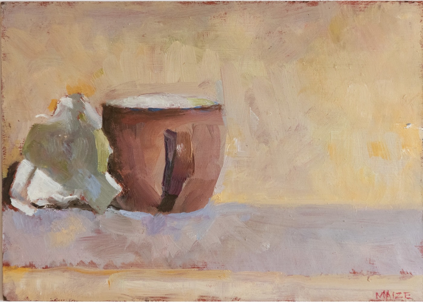 Catherine Maize Brown Cup, 2022 oil on panel 5 x 7 in.