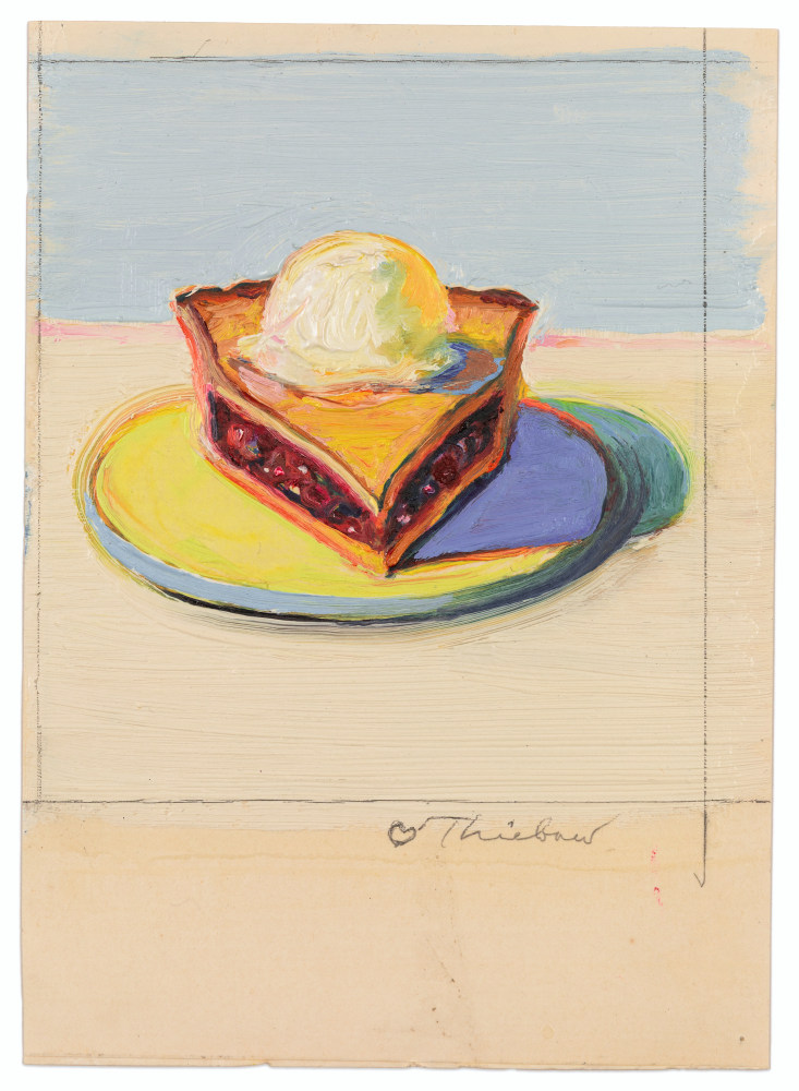 Wayne Thiebaud Pie a la Mode, n.d. oil on paper 14 1/8 x 12 in. (image)