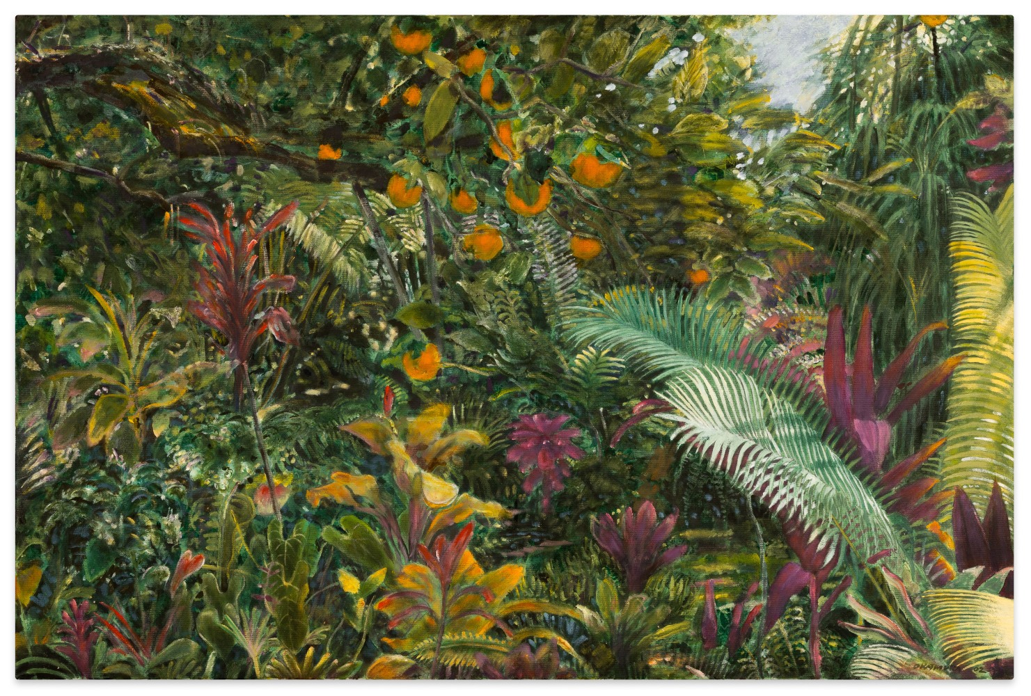 Arthur Okamura Jungle Garden, 2002 oil on canvas ​​​​​​​24 x 36 in.
