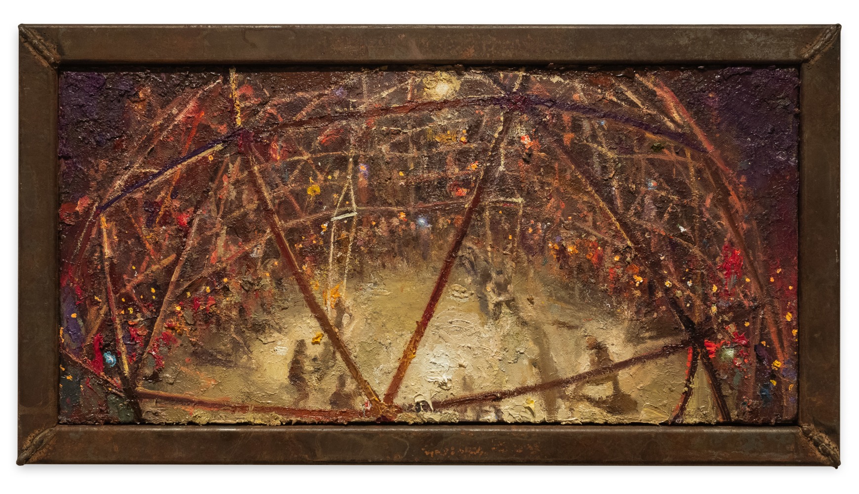 Tom Birkner Fight Hemisphere, 2022 oil on canvas 9 x 19 in.