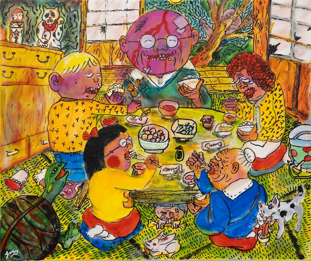 Takashi Nemoto (b. 1958)

Sitting Around the Table with Family, 2023

Acrylic on canvas

15 x 18 in

&amp;nbsp;$2,000