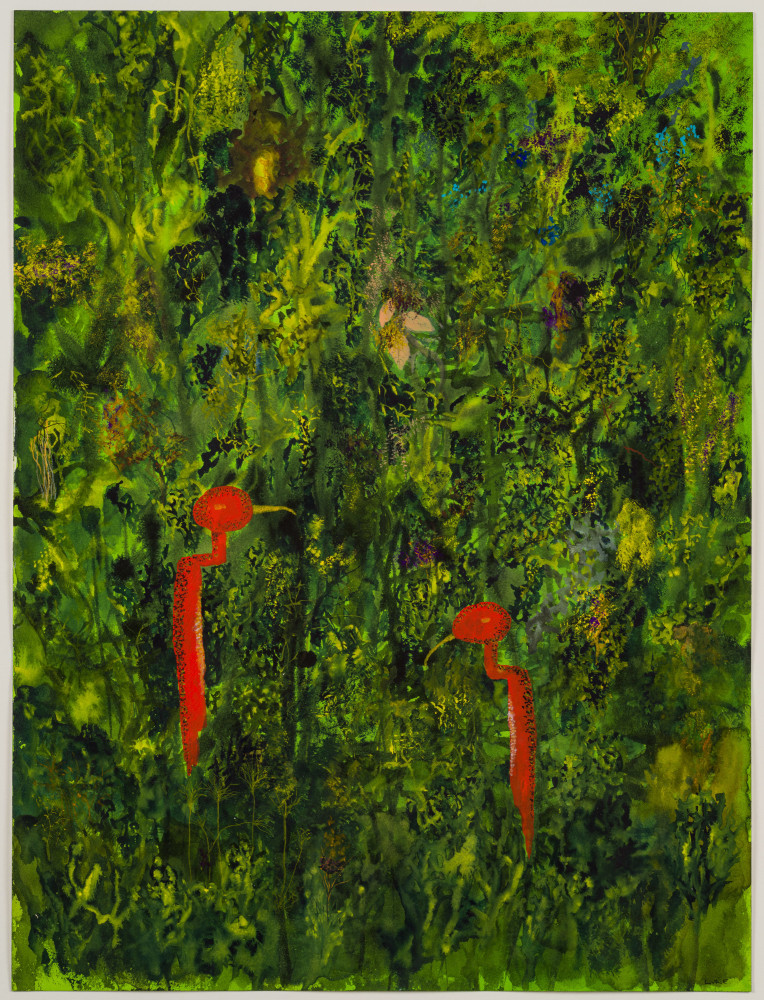 John&amp;nbsp;Lurie

Two Red Birds,&amp;nbsp;2023

watercolor and gouache on paper

18&amp;quot; &amp;times; 24&amp;quot; (45.7 cm &amp;times; 61 cm)